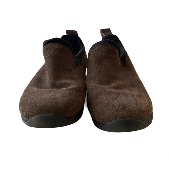 Lands End Brown Suede Slip On All Weather Black Sole Size 4 Kids Unisex - Picture 5 of 7